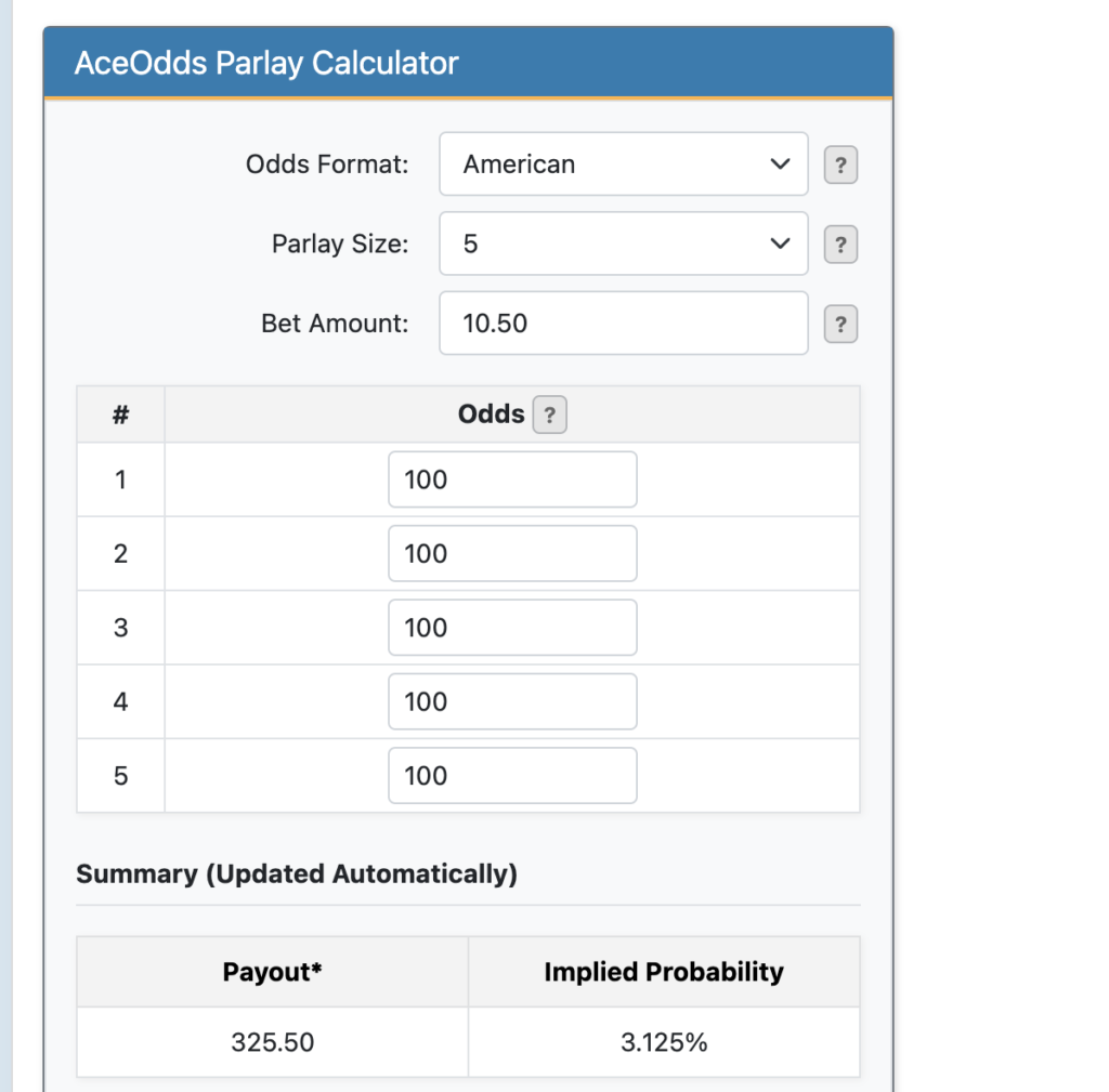 aceodds free parlay calculator